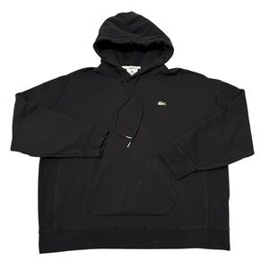 Lacoste Live Unisex Hoodie Black Women's Size XXL Preppy Loose Fit
